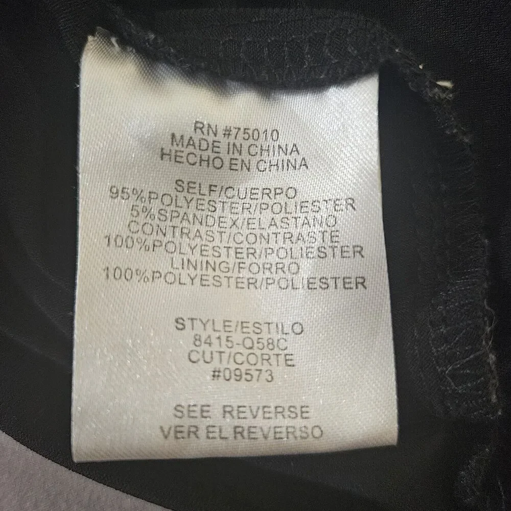 City Studio Women XL Black White Colorblock Haltered Tiered Cocktail Party Dress